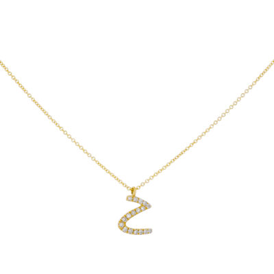 Inicial Z en oro con diamantes