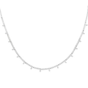 Gargantilla oro blanco con diamantes.