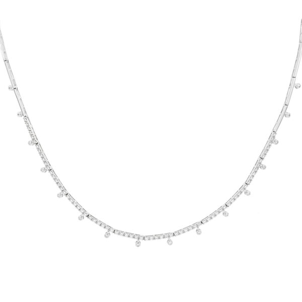 Gargantilla oro blanco con diamantes.