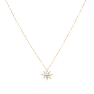 Dije estrella de oro rosa con diamantes