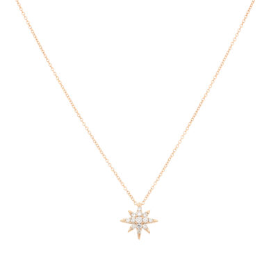 Dije estrella de oro rosa con diamantes
