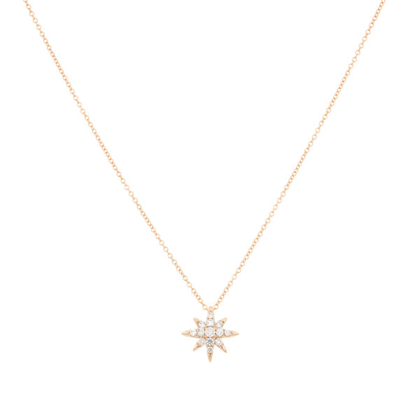 Dije estrella de oro rosa con diamantes