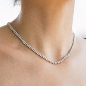 Gargantilla de oro blanco con diamantes - Imagen 2