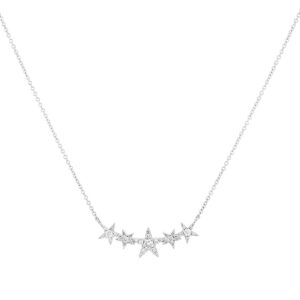 Dije estrellas de oro blanco con diamantes