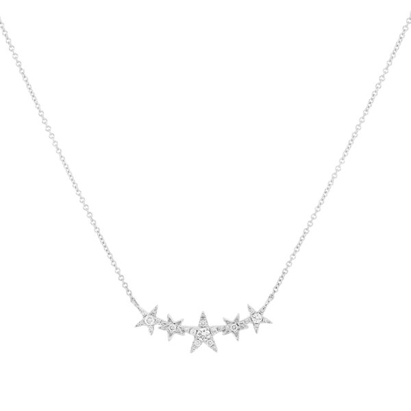 Dije estrellas de oro blanco con diamantes