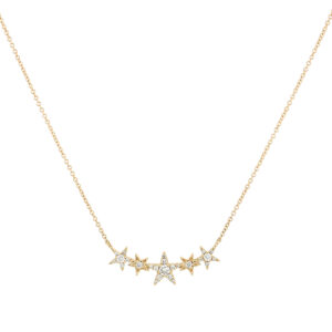 Dije estrellas de oro con diamantes
