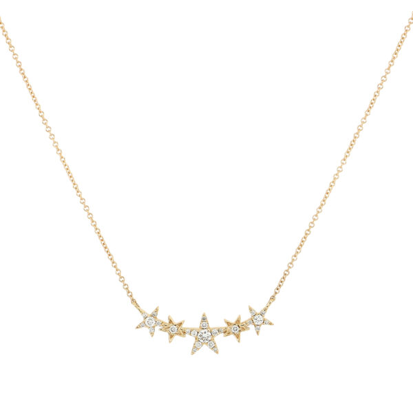 Dije estrellas de oro con diamantes