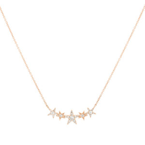 Dije estrellas de oro rosa con diamantes