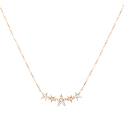 Dije estrellas de oro rosa con diamantes