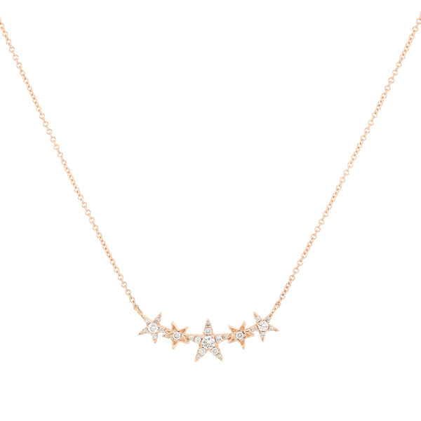 Dije estrellas de oro rosa con diamantes