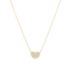Dije corazón de oro con diamantes