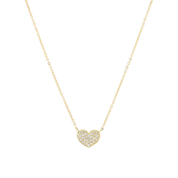 Dije corazón de oro con diamantes