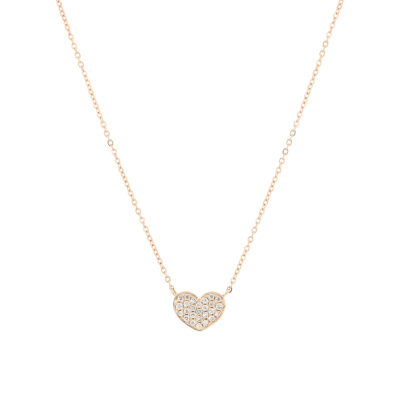 Dije corazón de oro rosa con diamantes