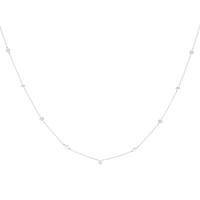 Gargantilla de oro blanco con diamantes