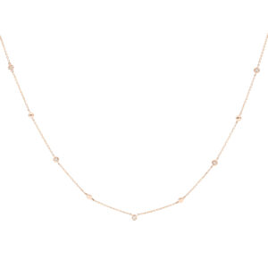 Gargantilla de oro rosa con diamantes