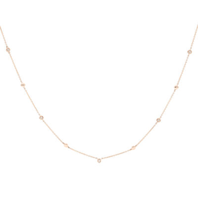 Gargantilla de oro rosa con diamantes