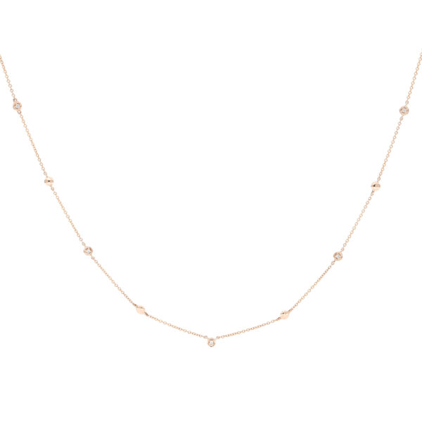 Gargantilla de oro rosa con diamantes
