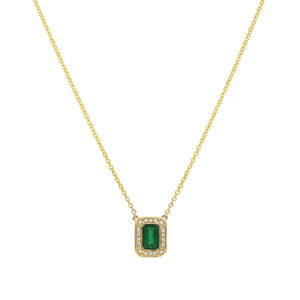 Dije de oro con esmeralda y diamantes