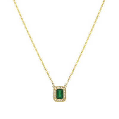 Dije de oro con esmeralda y diamantes