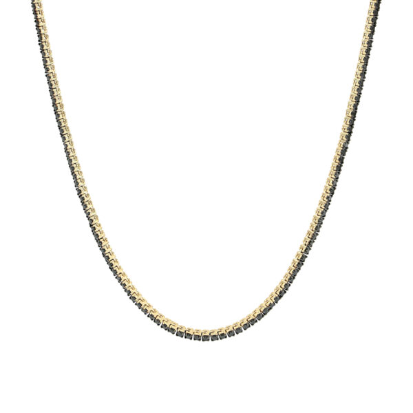 Gargantilla de oro con diamantes negros