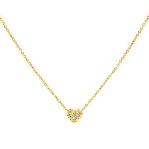 Dije corazón de oro con diamantes