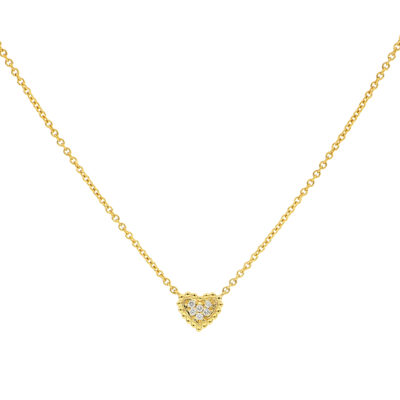 Dije corazón de oro con diamantes