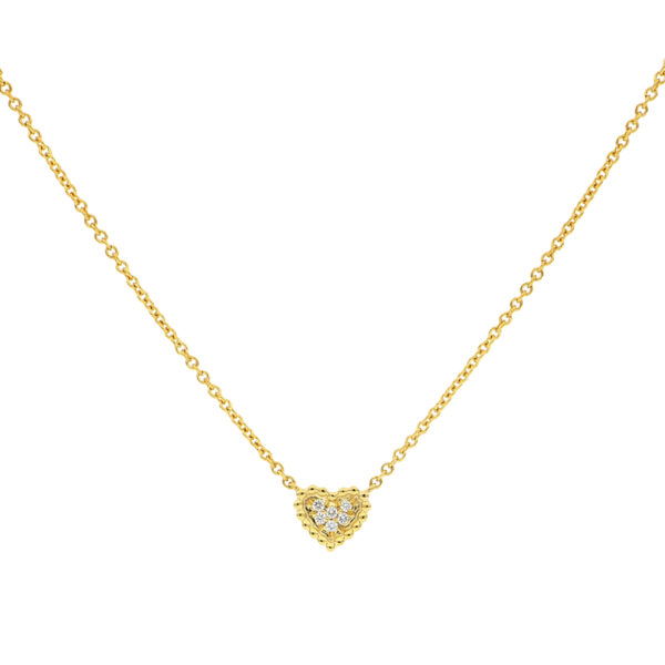 Dije corazón de oro con diamantes