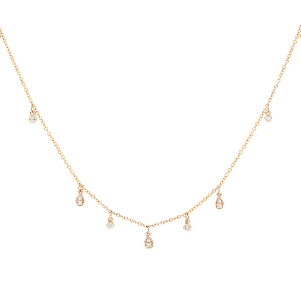 Gargantilla de oro rosa con diamantes