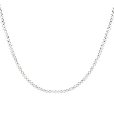 Gargantilla en oro blanco con zafiro