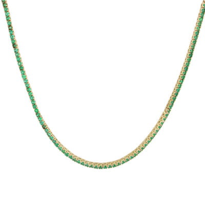 Gargantilla en oro amarillo con esmeralda