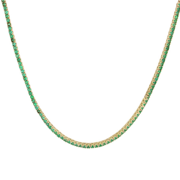 Gargantilla en oro amarillo con esmeralda