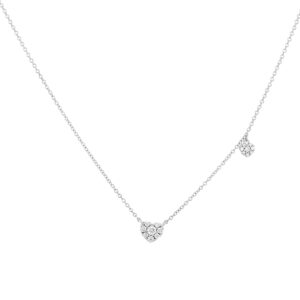 Dijes corazón de oro blanco con diamantes