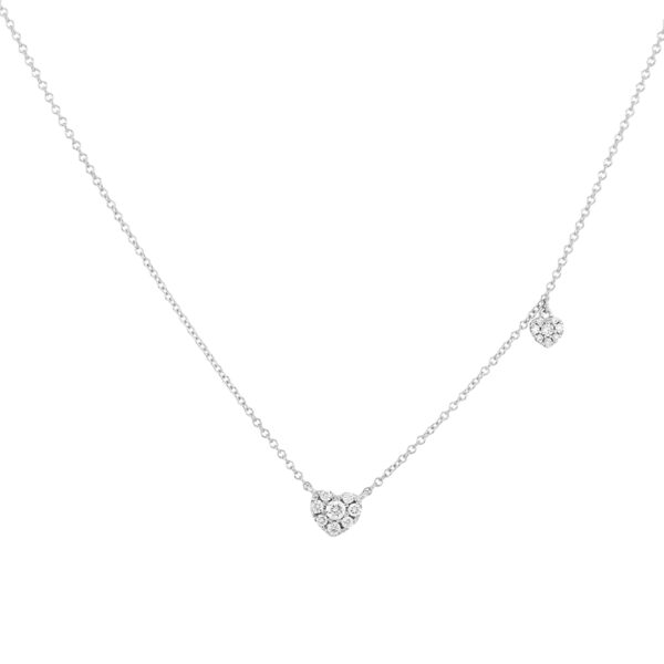 Dijes corazón de oro blanco con diamantes