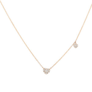 Dijes corazón de oro rosa con diamantes