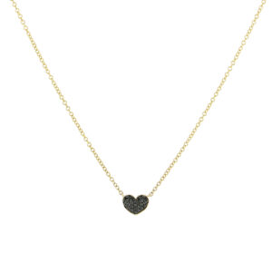 Gargantilla con dije de corazón en oro amarillo con diamantes