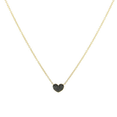 Gargantilla con dije de corazón en oro amarillo con diamantes