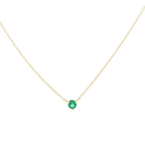 Gargantilla en oro amarillo con esmeralda