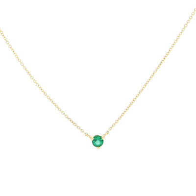 Gargantilla en oro amarillo con esmeralda