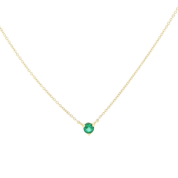 Gargantilla en oro amarillo con esmeralda