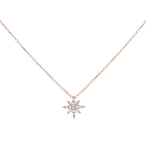 Dije de estrella en oro rosa con diamantes