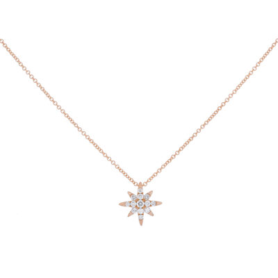 Dije de estrella en oro rosa con diamantes