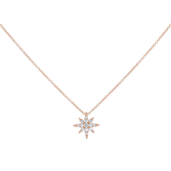 Dije de estrella en oro rosa con diamantes