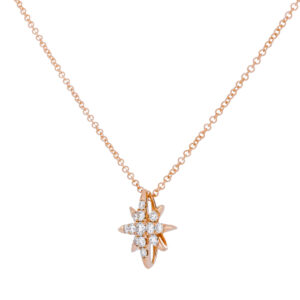 Dije de estrella en oro rosa con diamantes - Imagen 2