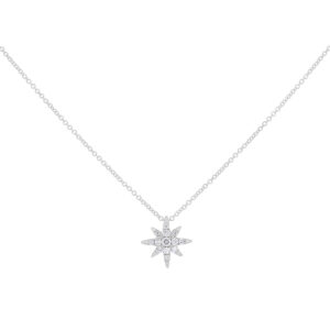 Dije de estrella de oro blanco con diamantes