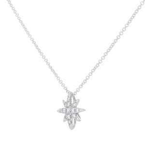 Dije de estrella de oro blanco con diamantes - Imagen 2