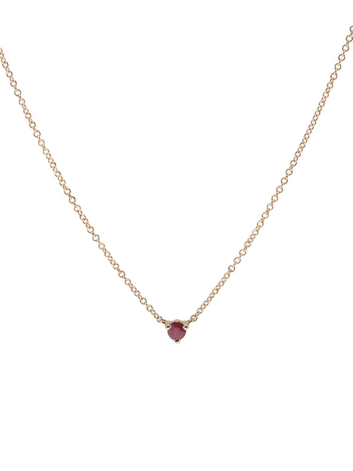 Dije de oro rosa con rubí