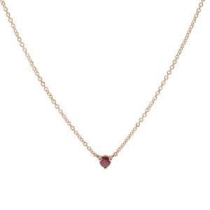 Dije de oro rosa con rubí