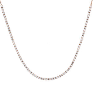 Gargantilla tennis de oro rosa con diamantes