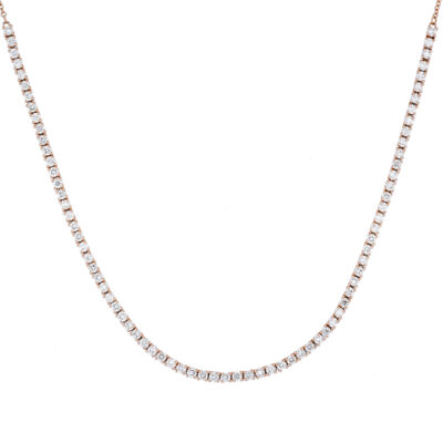 Gargantilla tennis de oro rosa con diamantes