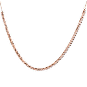 Gargantilla tennis de oro rosa con diamantes - Imagen 2